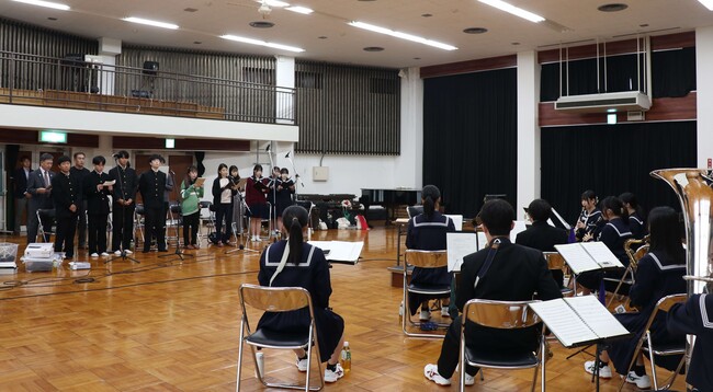 四中校歌収録風景